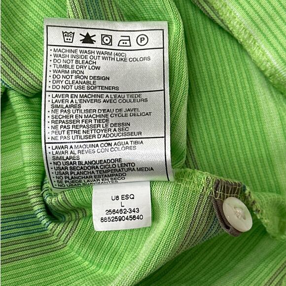 Nike Tiger Woods Collection Golf Polo Dri-Fit Stripes Lime Green Size L - Picture 11 of 11